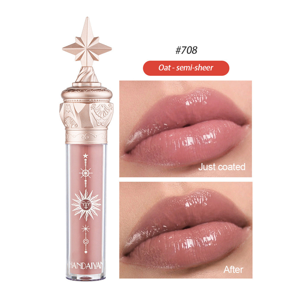 HANDAIYAN Lip Gloss Lipstick Water Gloss Film Mirror Lip Glaze Glass Lip Gloss Moisturizing Lasting And Not Easy To Fade