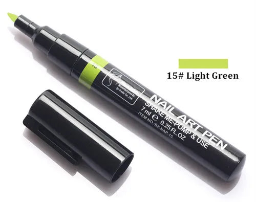 1PC Beauty 16 Colors Two-way Acrylic Paint Pen DIY Gel Polish Drawing Tools Nails Accessoires Manicure 3D Nail Art Pen