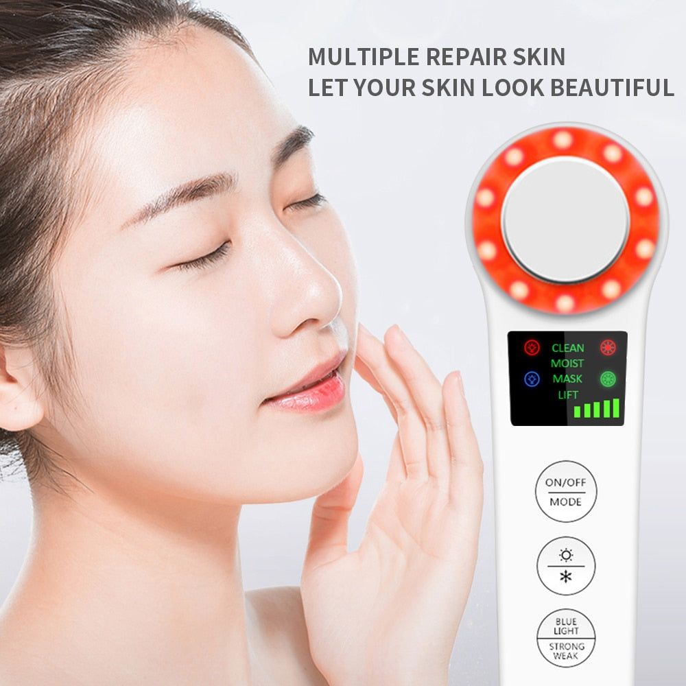 Professional Facial Lifting Vibration Massager Face Body Spa Ion Beauty Instrument Hot Cold Hammer Ultrasonic Cryotherapy Beaut