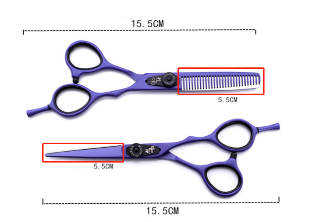 Professional Japan 440c 6 & 5.5 inch rainbow cut hair scissors set cutting shears thinning barber scissor hairdressing scissors