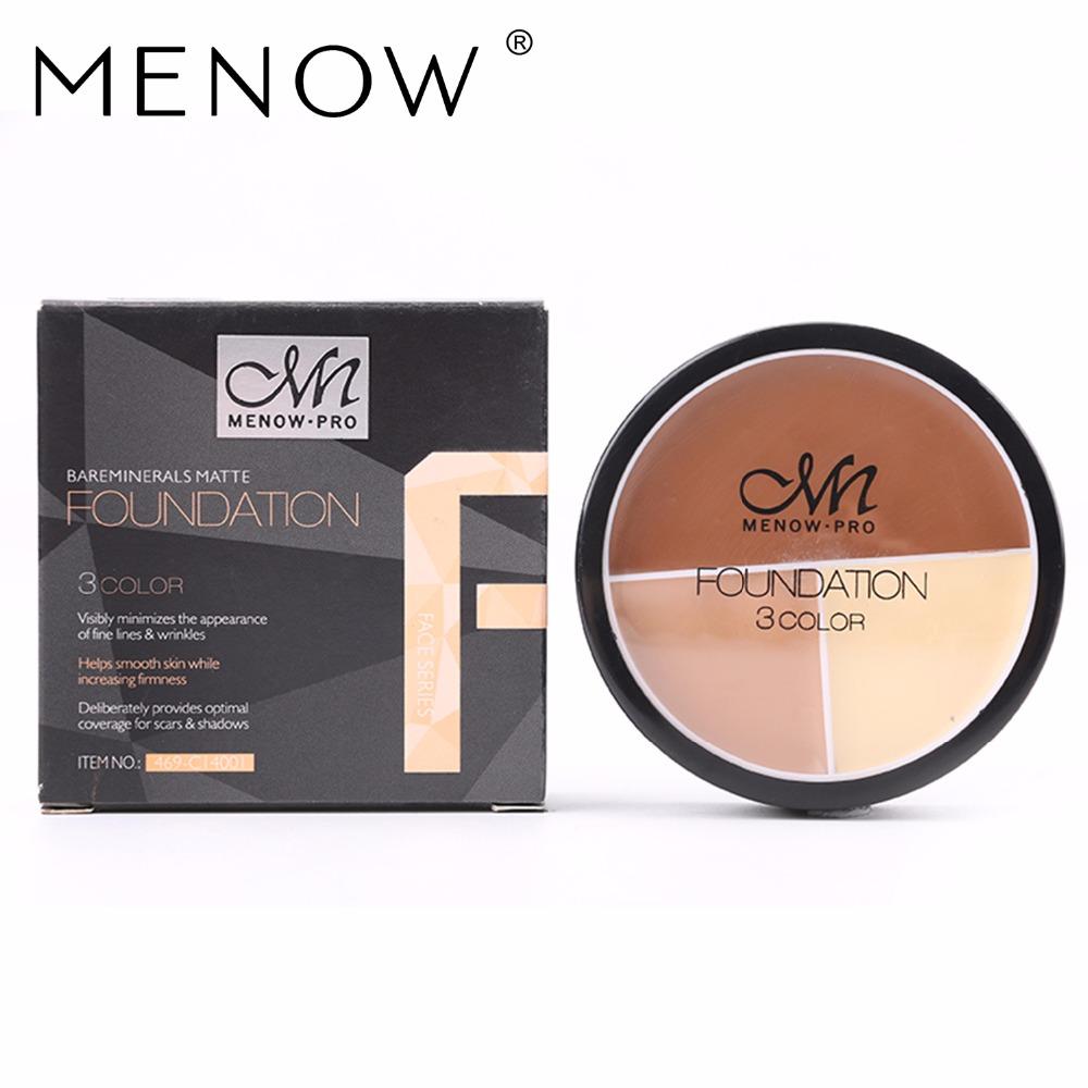 M.n Menow Double-effect Waterproof Oil Control Foundation Cream Moisturizing 3 color face concealer Shadow Cosmetic C14001