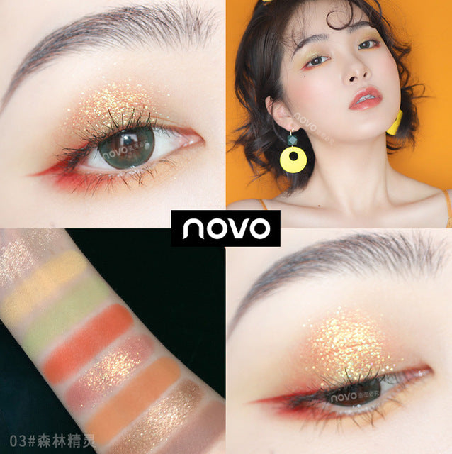 NOVO 5290 Eight-color Eye Shadow Palette Earth Color Makeup Plate Is Not Easy To Smudge