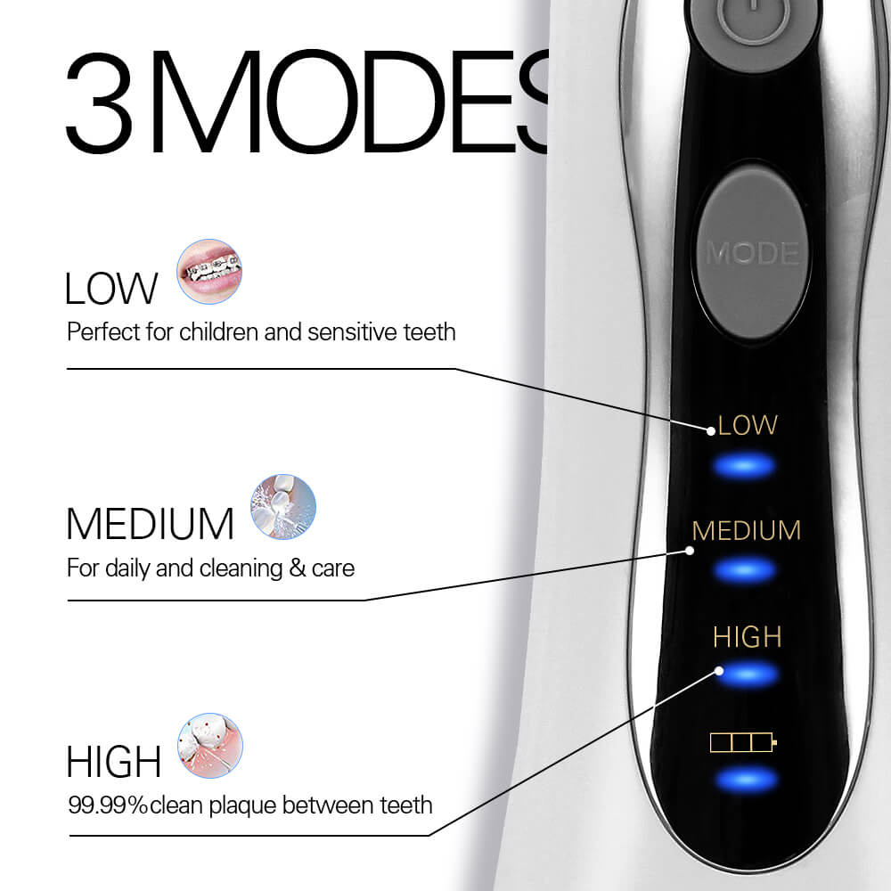 3 Modes Cordless Oral Irrigator Portable Water Dental Flosser USB Rechargeable Water Jet Floss Tooth Pick 5 Jet Tips 300ml