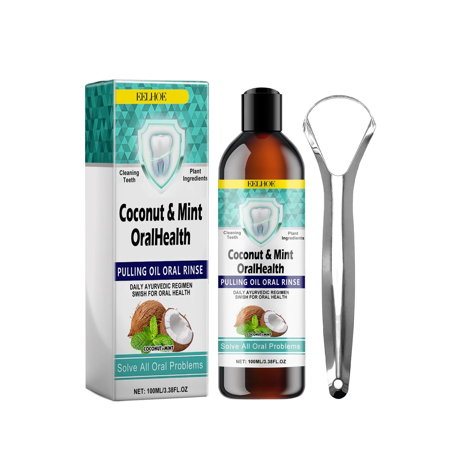 EELHOE Oral Coconut Oil Mouthwash Removes Stains Beautifies Teeth Freshens Breath Cleans Mouth And Protects Gums
