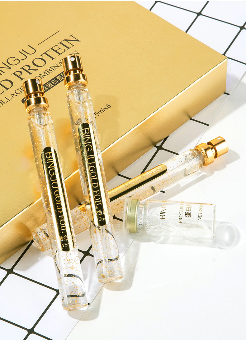 Ice Chrysanthemum Gold Protein Line Line Engraving Facial Light Lines Lifting Firming Micro-Engraving Set Box Skin Care Products