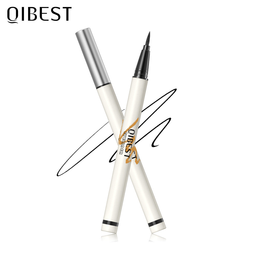 QIBEST Ultra-Fine Eyeliner Waterproof Sweat-Proof Quick-Drying No Dizzy Makeup, Smooth Beginner Student Eyeliner