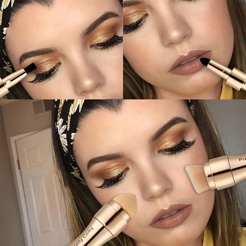 4 In 1 Makeup Brushes Foundation Eyebrow Shadow Eyeliner Blush Powder Brush Cosmetic Concealer Professional Maquiagem