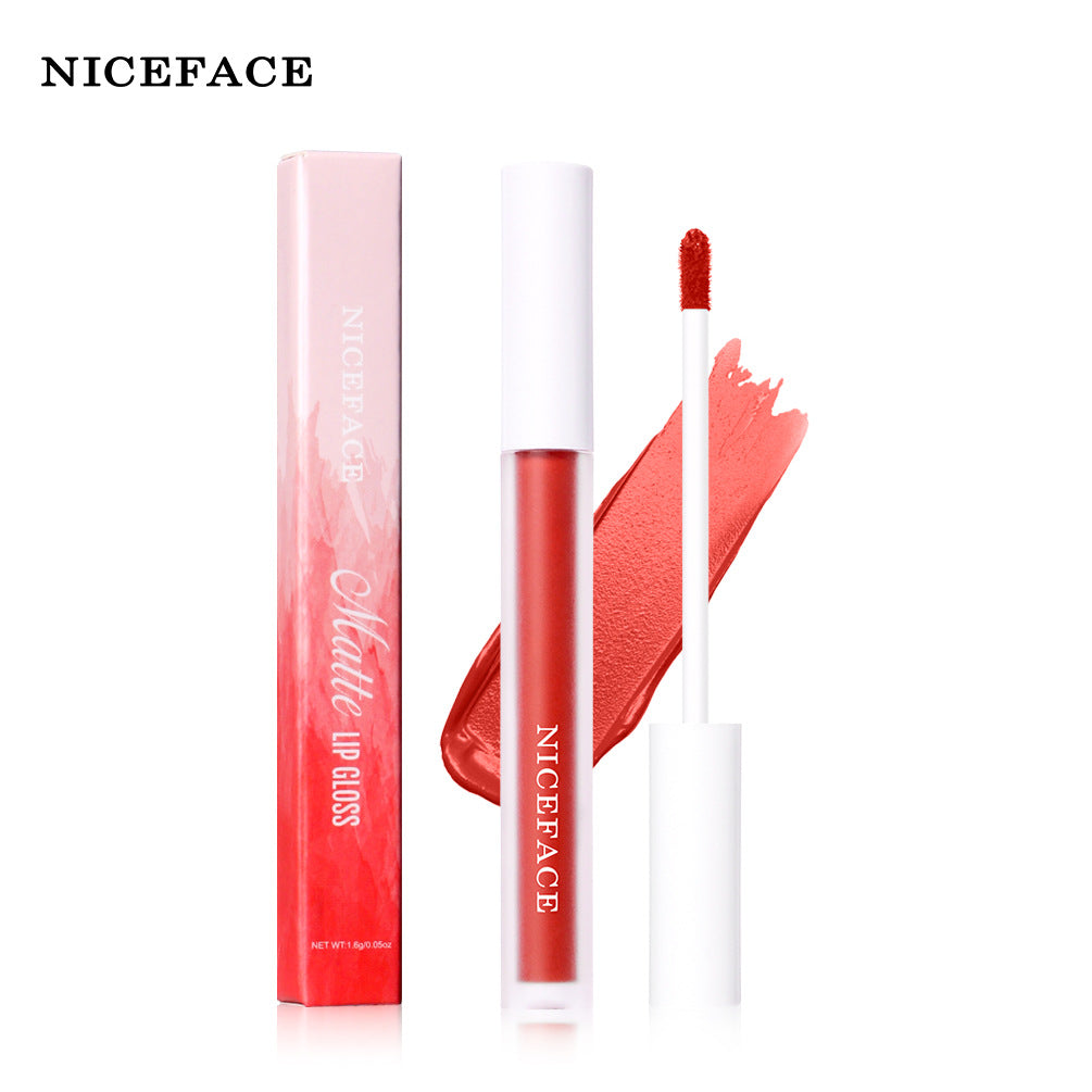 NICEFACE 12 Color Velvet Matte Lip Gloss Non-Stick Cup Liquid Lipstick Lip Glaze