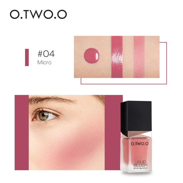O.TWO.O Makeup Liquid Blusher Sleek Silky Paleta De Blush Color Lasts Long 4 Color Natural Cheek Blush Face Contour Make Up