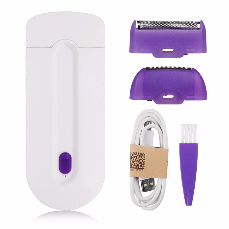 Electric Women Shaver Hair Remover Smooth Touch Painless Hair Free Sensor Light Safely Depilator USB