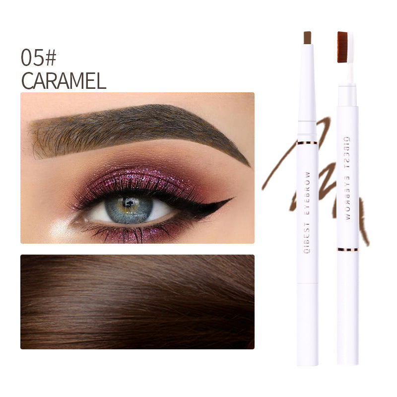 QIBEST Double Head Eyebrow Pencil Waterproof Sweat Proof And Makeup Free Eyebrow Cream