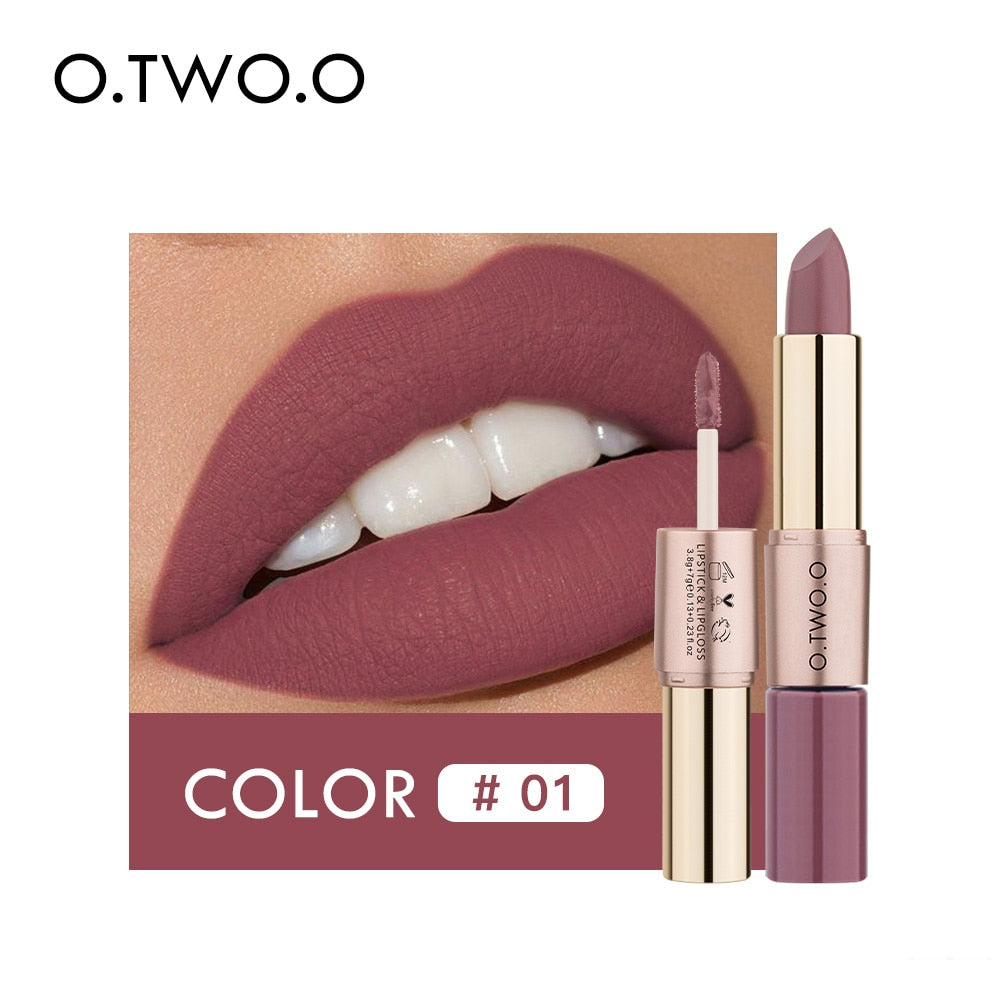 O.TWO.O 12 Colors Lips Makeup Lipstick Lip Gloss Long Lasting Moisture Cosmetic Lipstick Red Lip Matte Lipstick Waterproof