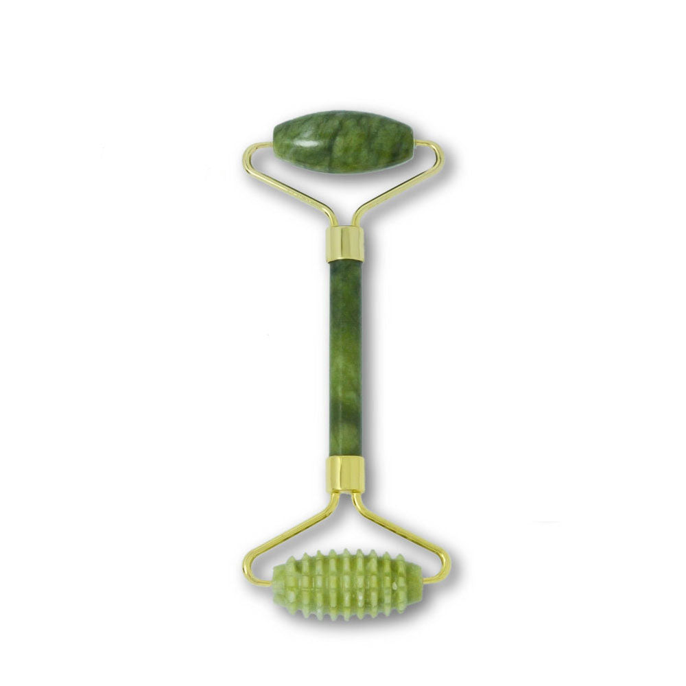 Jade beauty device scraping plate roller massage stick zinc alloy flower stand double head mute beauty device