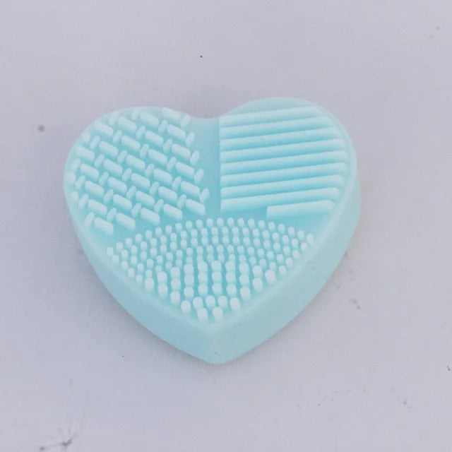 Colorful Heart Shape Clean Make up Brushes Wash Brush Silica Glove Scrubber Board Cosmetic Cleaning Tools