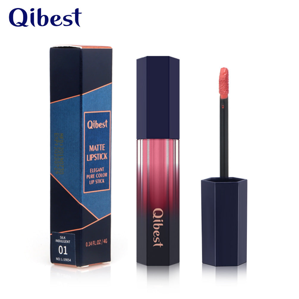 Lip Glaze Qibest Liquid Mist Matte Lipstick Does Not Fade Non-stick Cup Easy-to-Apply Lip Gloss