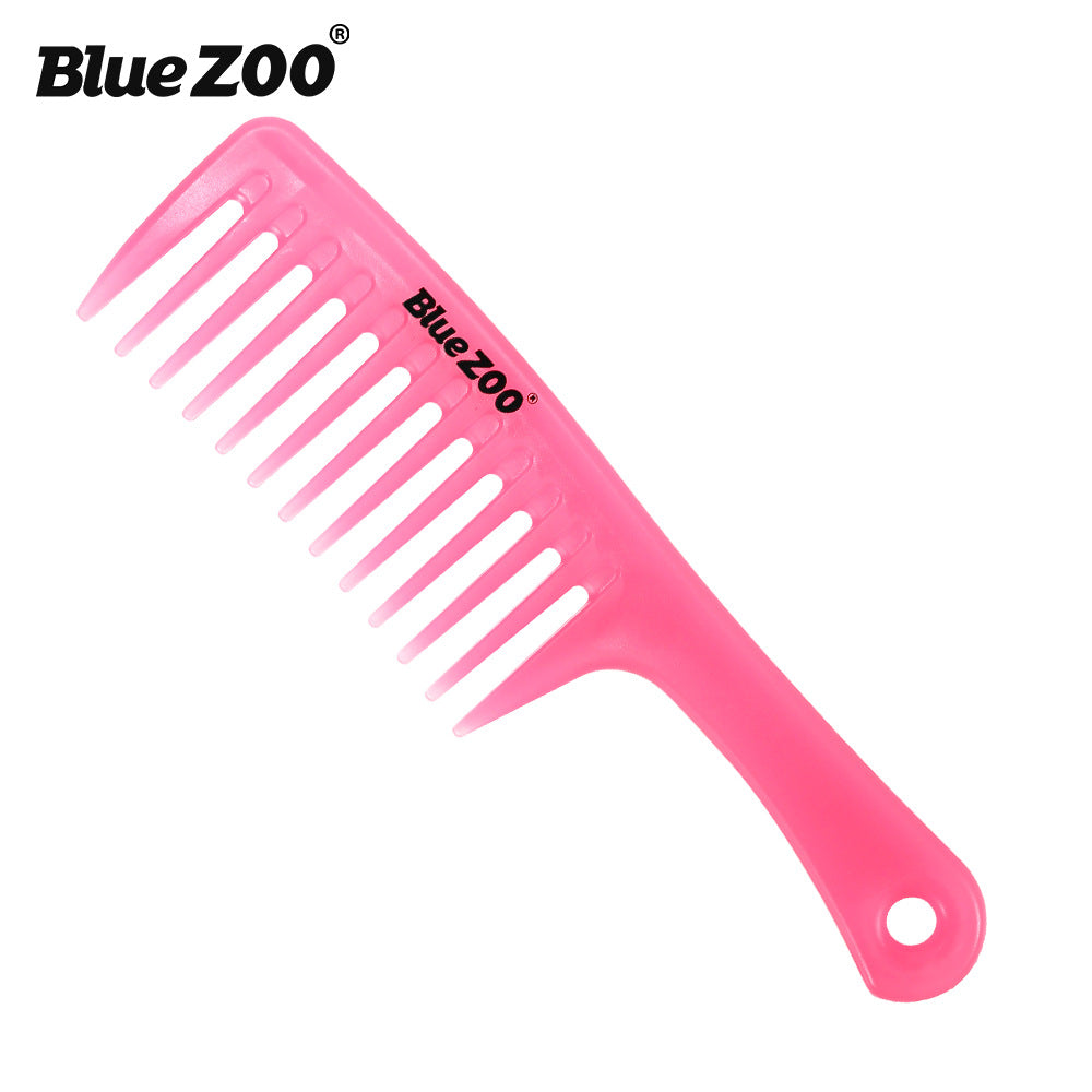 4 Colors Blue ZOO Candy Color Straight Handle Large Size Wide Tooth Comb Curling Comb Hairdressing Comb