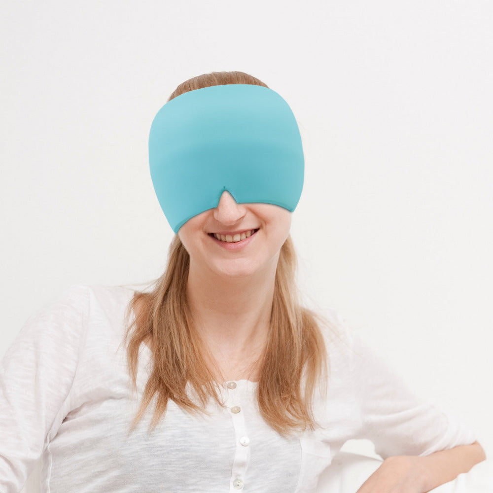Migraine Relief Hat Ice Pack Headache Relief Gel Eye Mask Cold Therapy Migraine Face Mask Elastic Bag