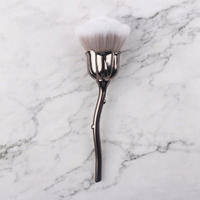 Flower Nail Brush For Manicure Rose Nail Art Brush Nail Accesories Tools Popular Round Small Gel polish Dust Cleaning Brushes