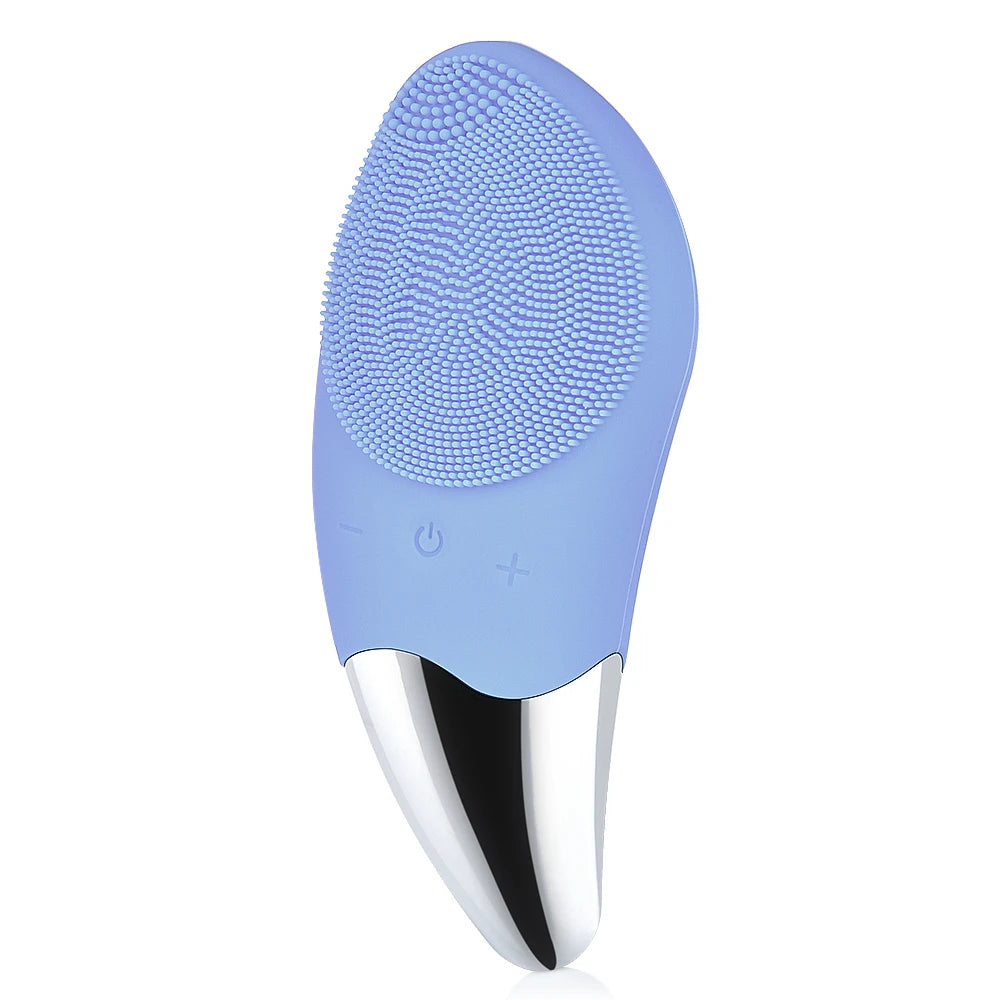 Facial Cleansing Brush Rechargeable Waterproof Silicone Face Brush Sonic Vibration Deep Cleaning Blackhead Remover Anti Aging