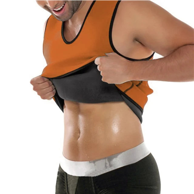 Men's Sauna Vest Ultra Sweat Shapers Shirt Man Black Waist Cincher Men's Shapers Slimming Waist Trainer Corsets shapewear