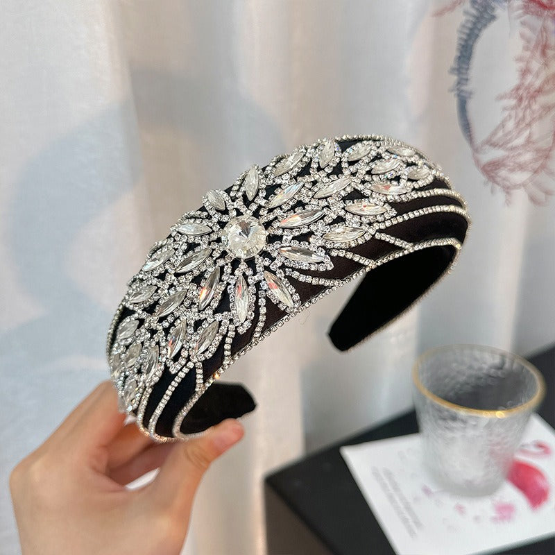 Baroque wide brimmed full diamond headband