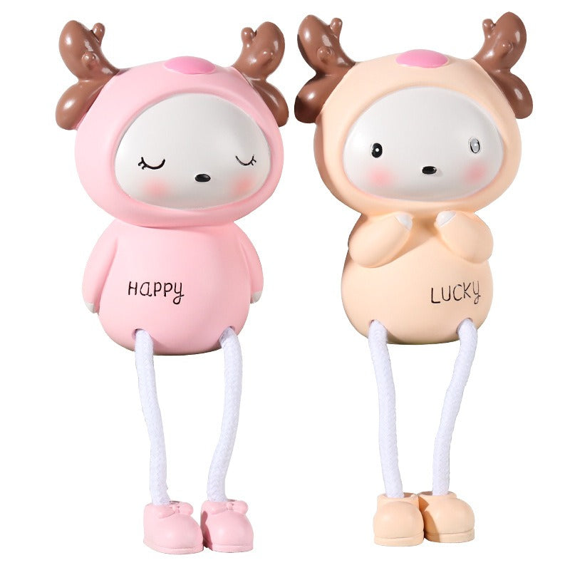 Cute Cartoon Hanging Feet Doll Ornaments Living Room Desktop Decoration Resin Crafts Couple Gifts