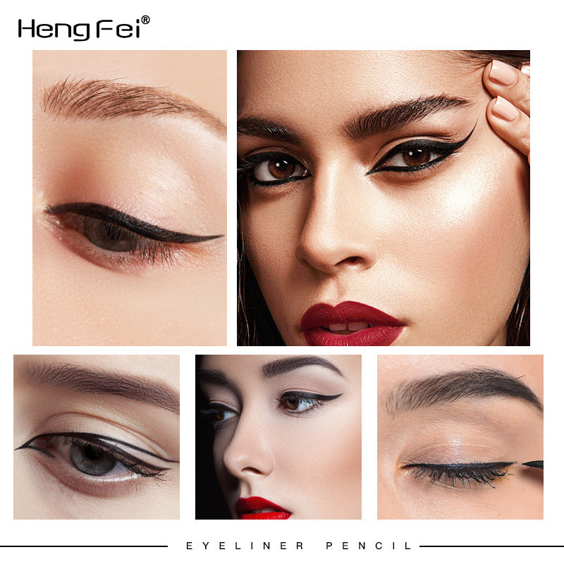 New 24H Makeup And Water-Repellent Eyeliner Hengfei Thick Black Waterproof Not Easy To Smudge Eyeliner