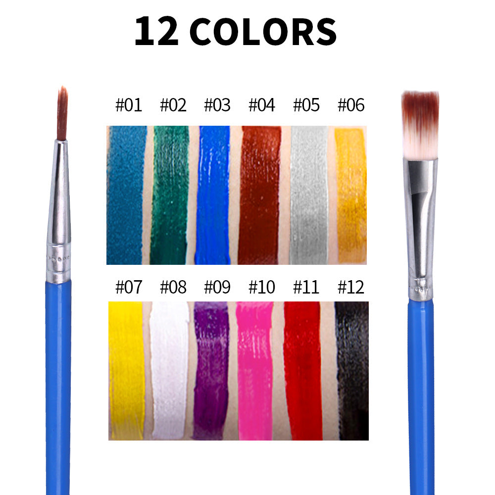 Fit Colors 12 Colors Face Color Water Soluble Body Paint Halloween Masquerade Makeup