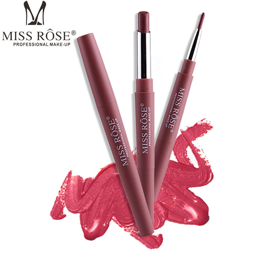 MISS ROSE 1PC Double-end Lasting Lipliner Waterproof Lip Liner Stick Pencil 8 Colors Party Daily Makeup Lipliner Pen