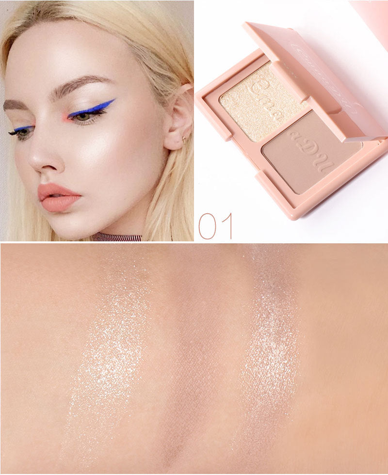 CmaaDU Two-tone blush highlighter and contouring palette