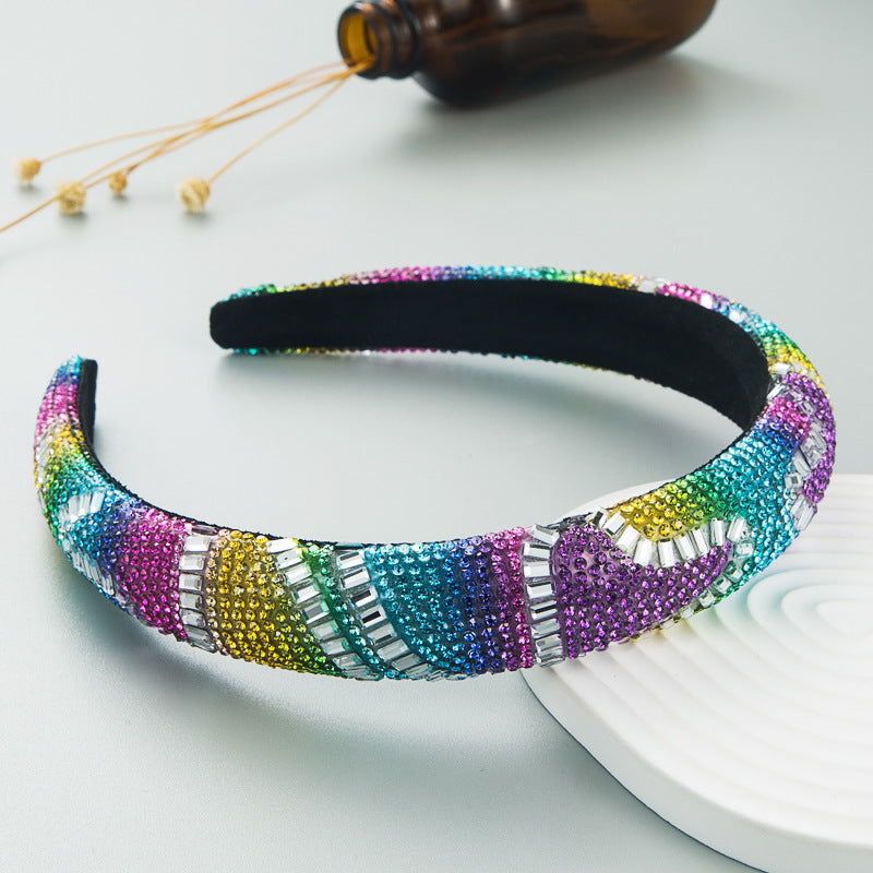 Hair Hoop Fashion New Design Shiny Gypsophila Thin Sponge Headband Korean High-End High-Skull Top Hair Accessories