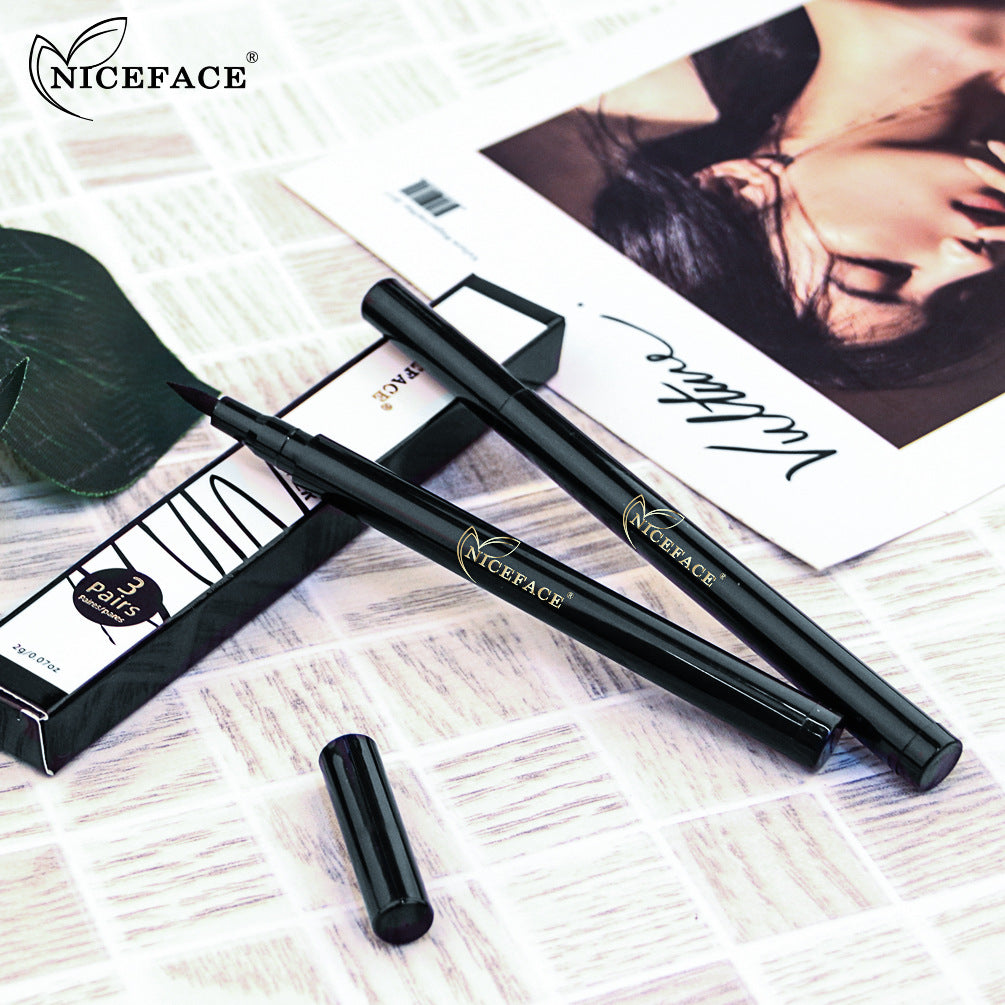 NICEFACE Eyeliner 3 In 1 Multifunctional Waterproof Anti-Smudge Non-Magnetic Natural Sticky Eyeliner