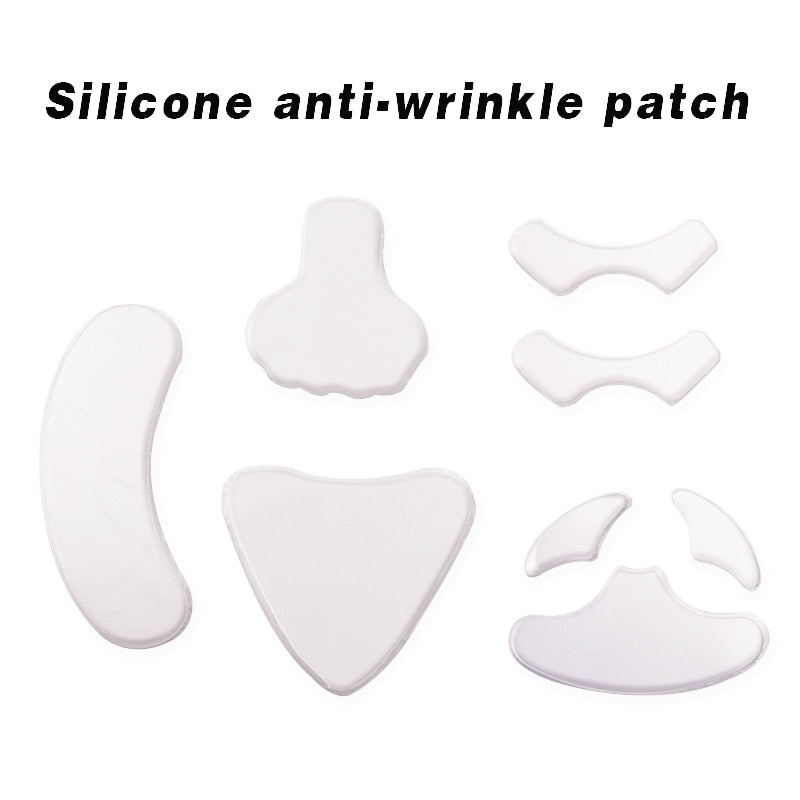 Reusable Anti Wrinkle Face Neck  Chest Hand Eye Nose Pad Silicon Transparent Anti Microgroove Removal Sticker Skin Care Patch