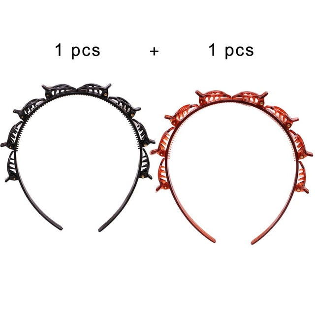 Black Braider Hair Clip Burst Pin Hairdo Bring Hair Hoop Multi-storey Wisp Air Weave Head Hoop Styling Tool