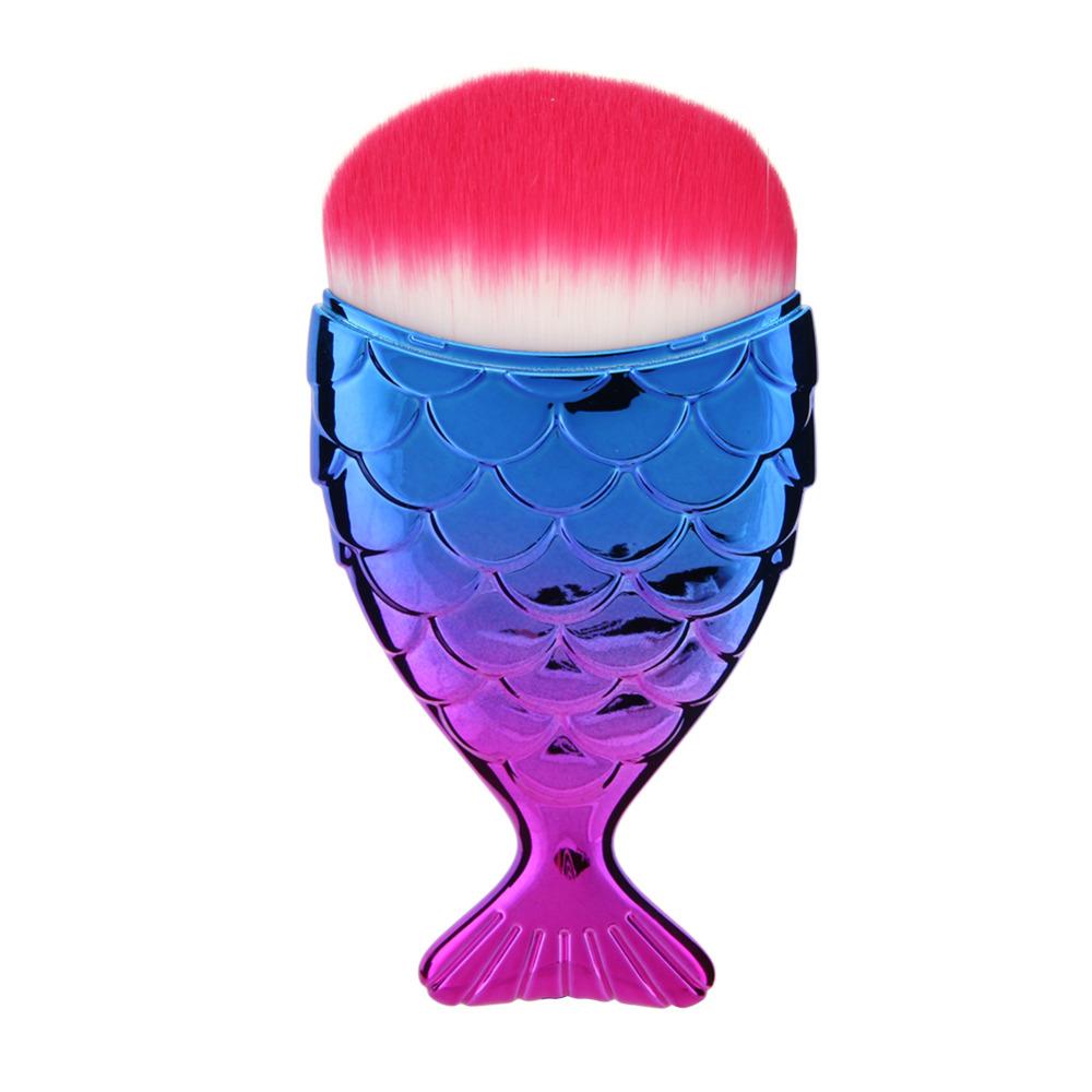 Cosmetic Mermaid Brush Professional Powder Mermaid Makeup Brushes Set Maquiagem Foundation Contour Fish Brush Make Up Tool Kits