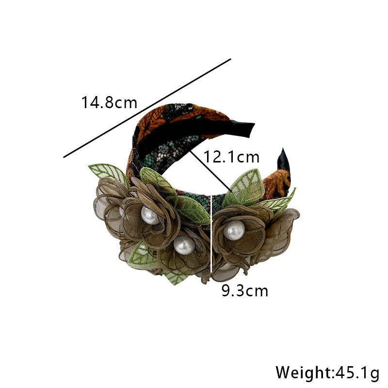 Fashionable handmade fabric exaggerated flower headwear