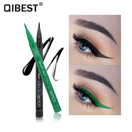 QIBEST Coloured Eyeliner Pen Waterproof And Non Coloured Eye Liner Ins Super Fire Coloured Pencil