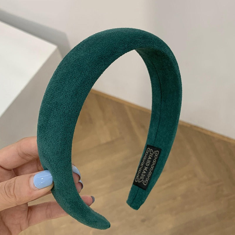 Candy colored velvet with wide edge sponge headband flocking