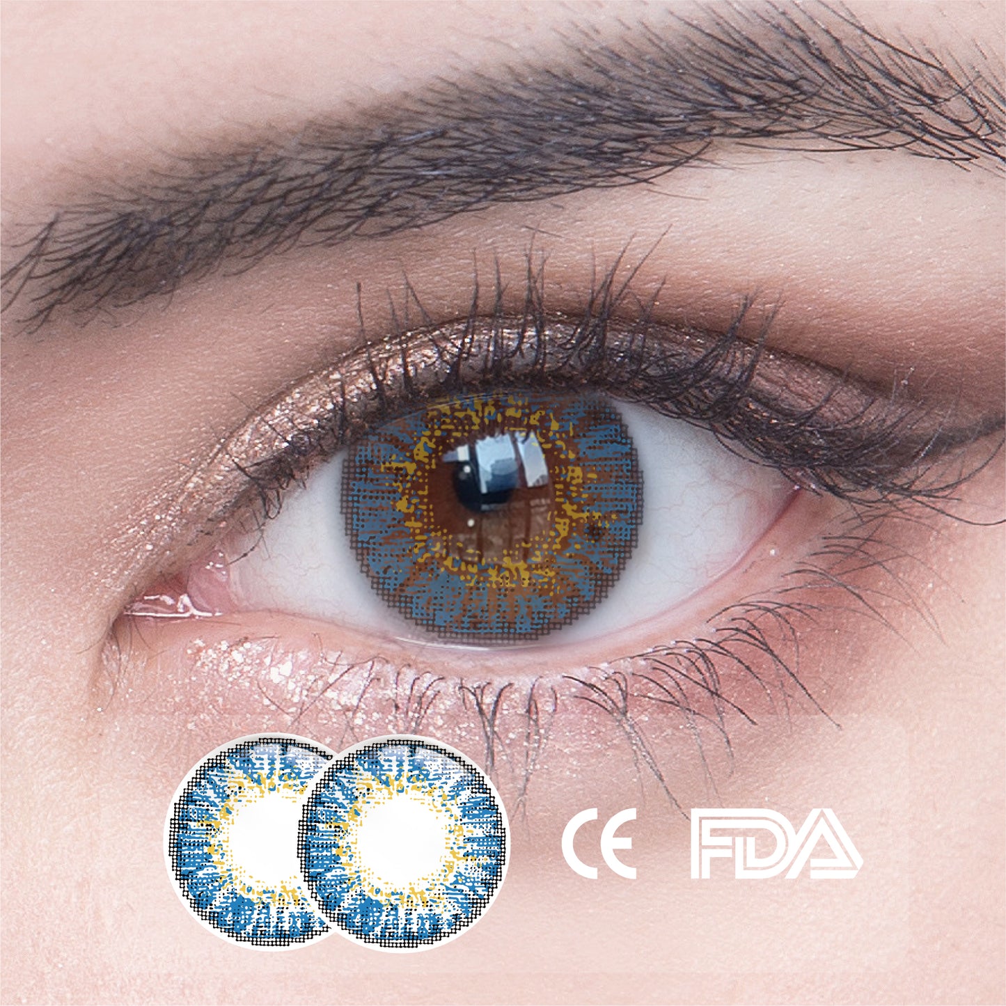 1Pcs FDA Certificate Eyes Beautiful Pupil Colorful Girl Cosplay Contact Lenses Blue