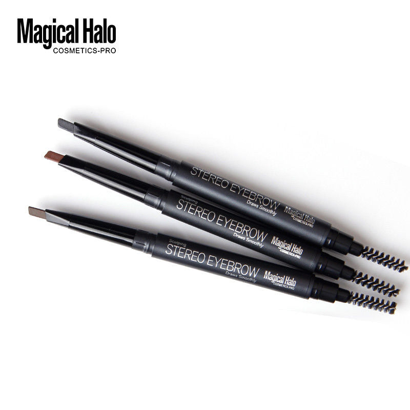 Magical Halo Automatic Eyebrow Pencil With Brush Eyebrow Enhancer Double-end Rotatable Long Lasting Eye Brow Pen Makeup Tools