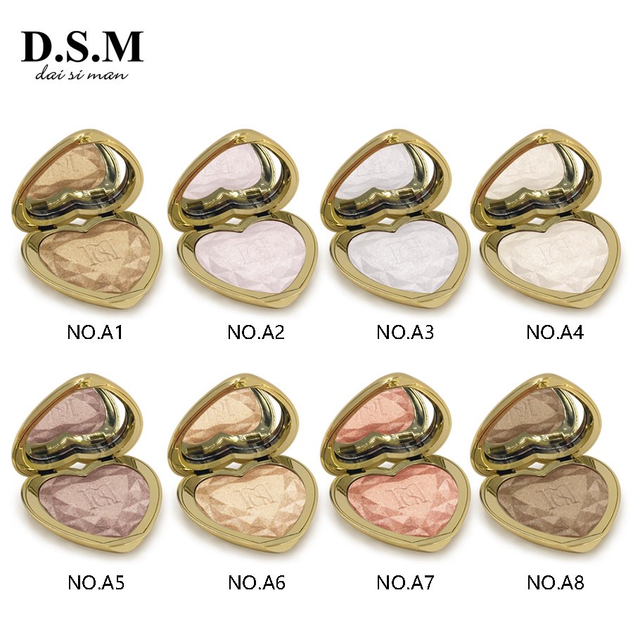 D.S.M Professional Highlighter Makeup Face Powder Highlighting Concealer Cosmetics Eyes Glow Kit Palette Bronzer and Highlighter