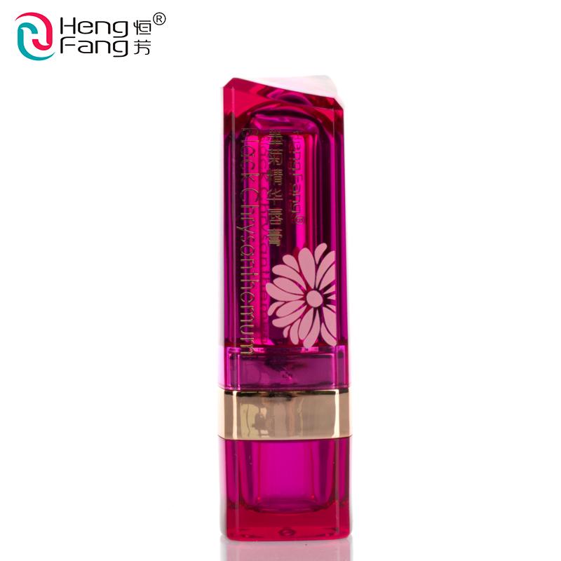 Black Chrysanthemum Lipstick 3 Fruit Flavors Temperature changed Lip Balm Moisturizer Lips 3.5g Makeup Brand HengFang #H9266