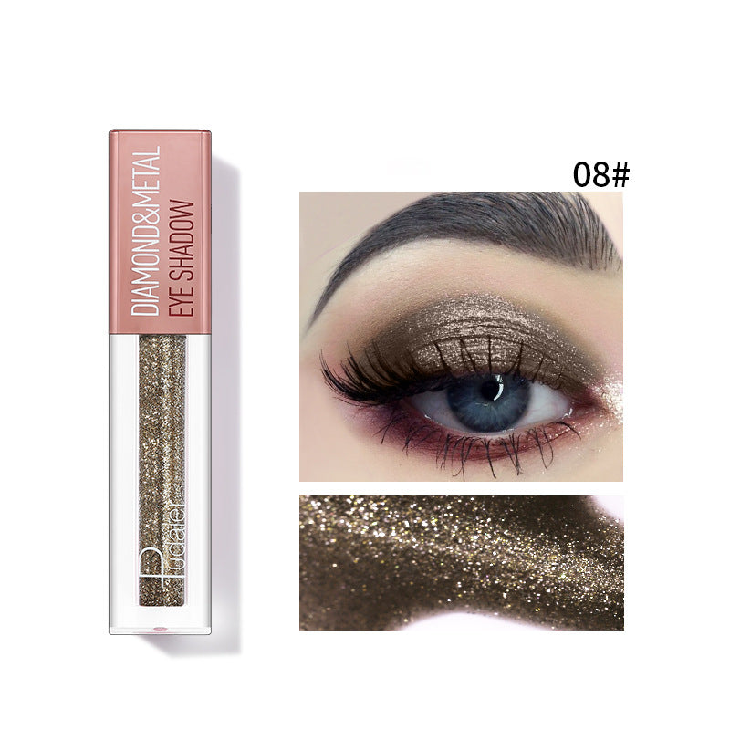 Pudaier Star Diamond Yaojin Liquid Eye Shadow Lying Silkworm Brightens Polarized Mermaid Ji Metal Eye Shadow Liquid