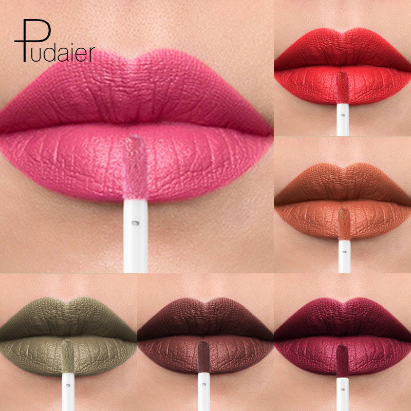 Pudaier 36 Color Matte Lip Gloss Lip Liner Matte Matte Lip Glaze Lipstick Pencil