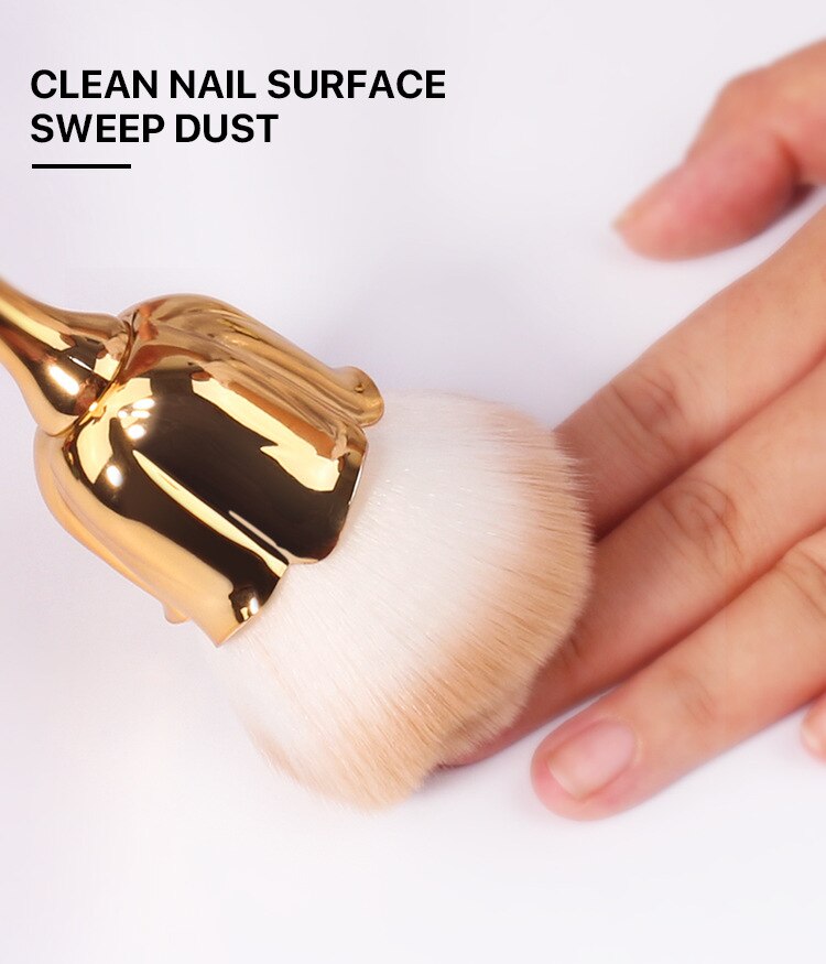 Flower Nail Brush For Manicure Rose Nail Art Brush Nail Accesories Tools Popular Round Small Gel polish Dust Cleaning Brushes