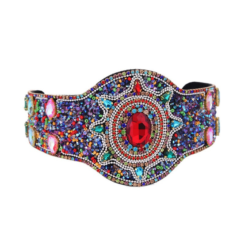 Baroque Palace Style Heavy Industries Full Diamond Hair Hoops Female