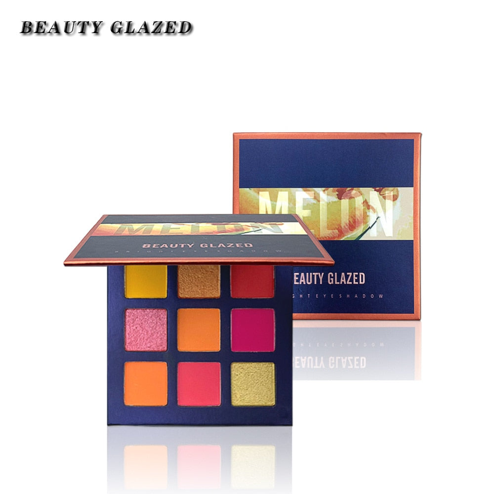 Beauty Glazed 9 Colors Eyeshadow Pallete Pink Yellow Glitter Shimmer Matte Eye Shadow Makeup Palette Cosmetics Pigment Sombras
