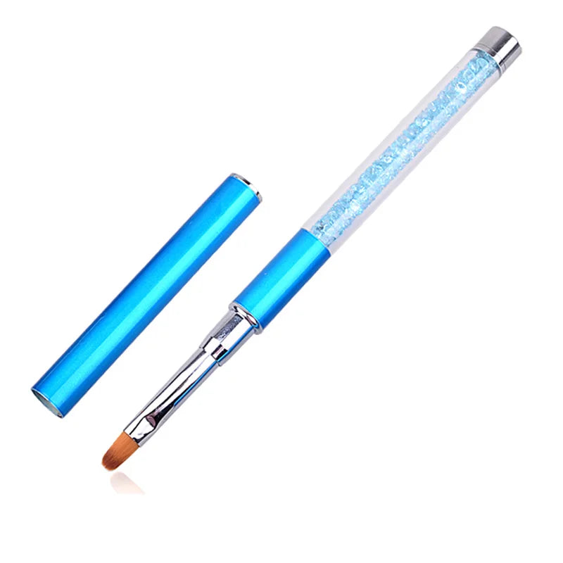 1 st Nail Art Brush Pen Strass Acryl Handvat Carving Nagels Schilderen Poly Gel Borstel Tips Liner Manicure Accessoires DIY nieuwe