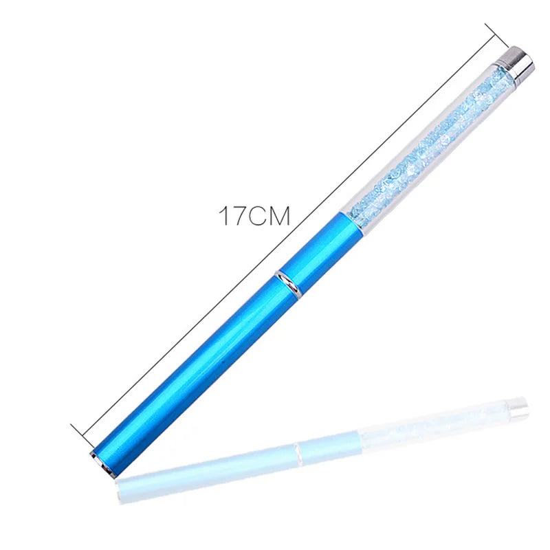 1 st Nail Art Brush Pen Strass Acryl Handvat Carving Nagels Schilderen Poly Gel Borstel Tips Liner Manicure Accessoires DIY nieuwe