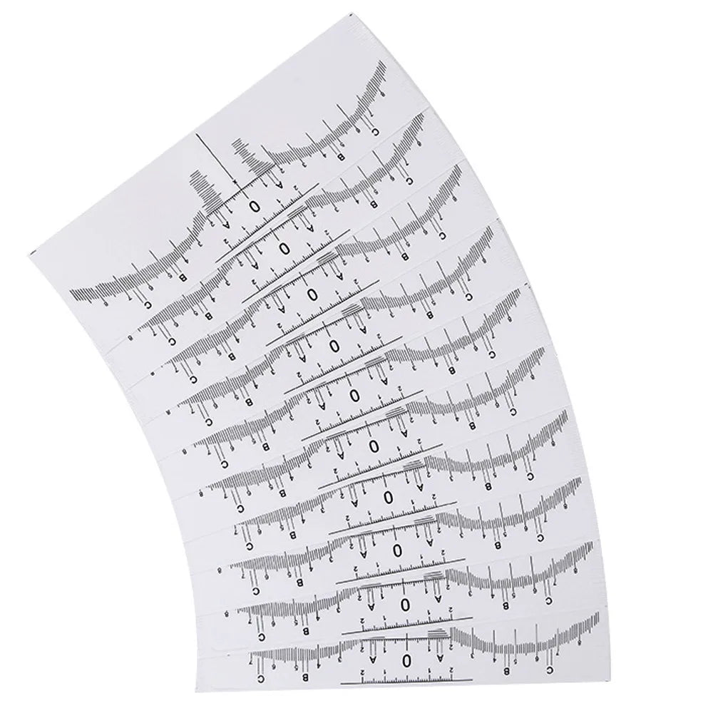 10pcs Tattoo accesories Disposable Microblading Makeup Brow Measure Eyebrow Guide Ruler Permanent Tools